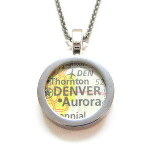 Denver Colorado Map Pendant Unisex Necklace